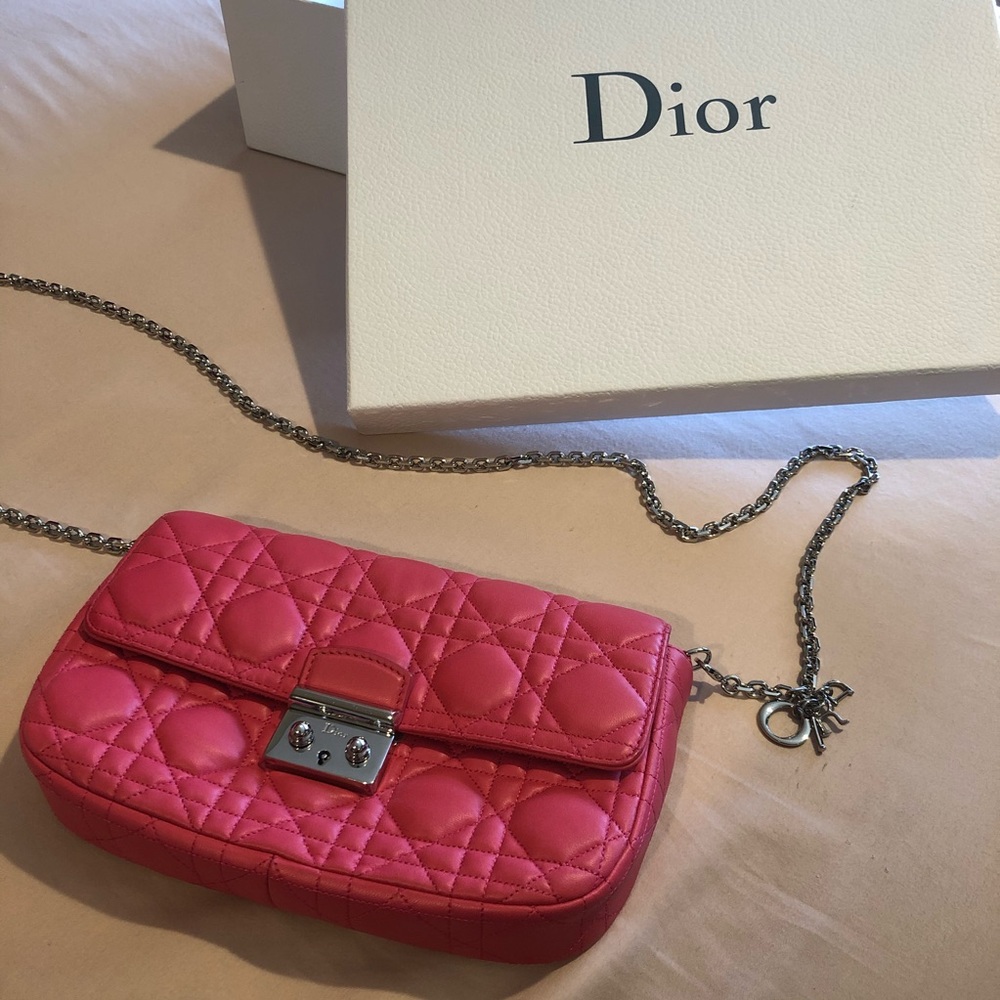 Miss Dior cannage leather promenade chain clutch - Picture 2 of 16